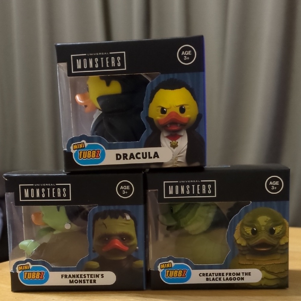 Set Of 3 Monster Mini Tubbz Ducks